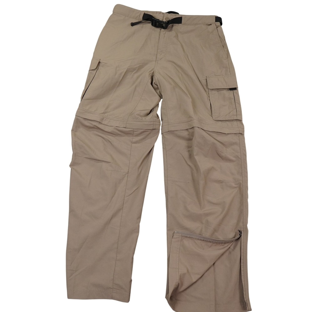 EMS Convertible Cargo Pants Men 35x32 Tan Hiking Outdoor Zip Off Leg‎